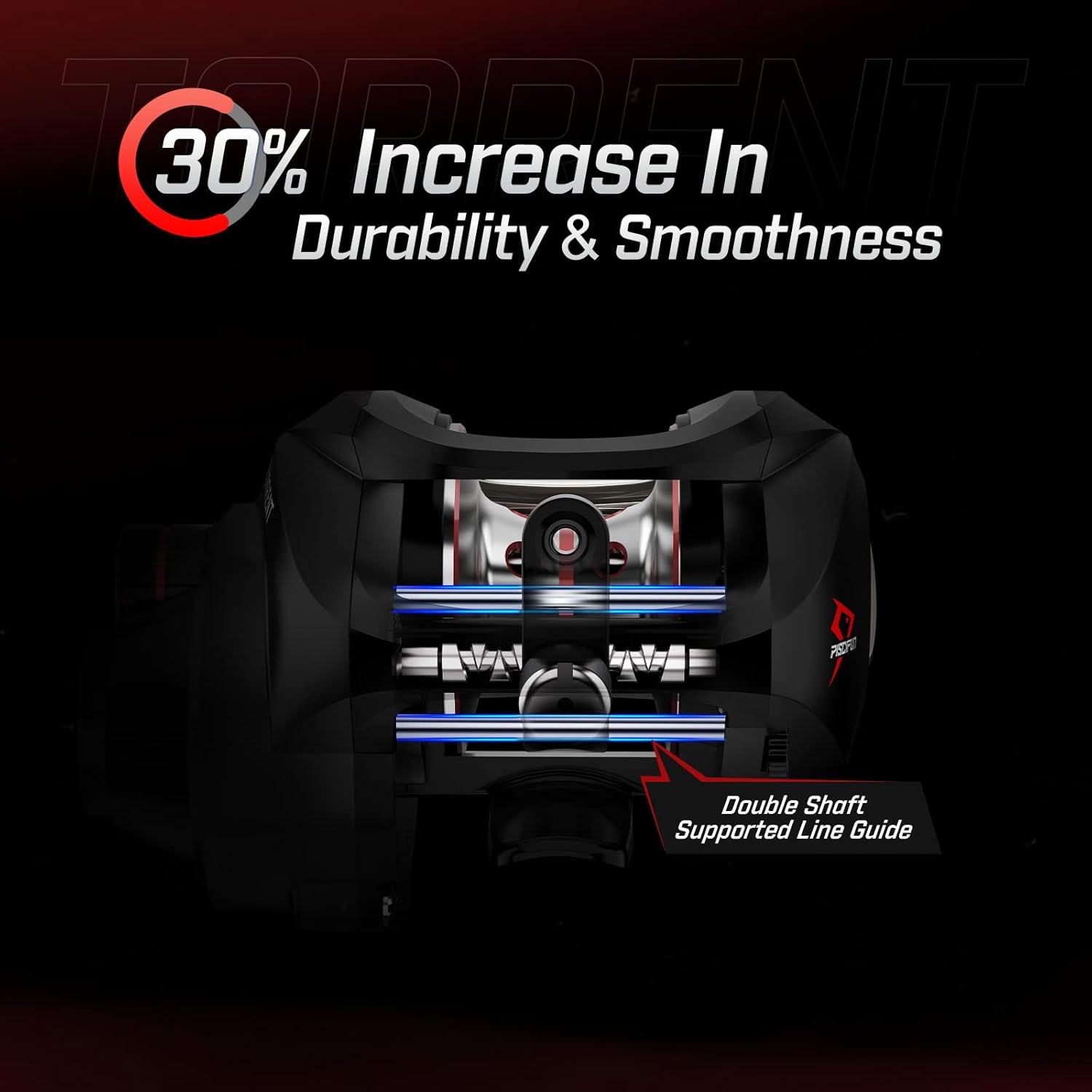 Piscifun Torrent Baitcaster Fishing Reel, 18LB Carbon Fiber Drag Baitcasting Reel, Magnetic Braking System Casting Reel, Available in 7.1:1 and 5.3:1