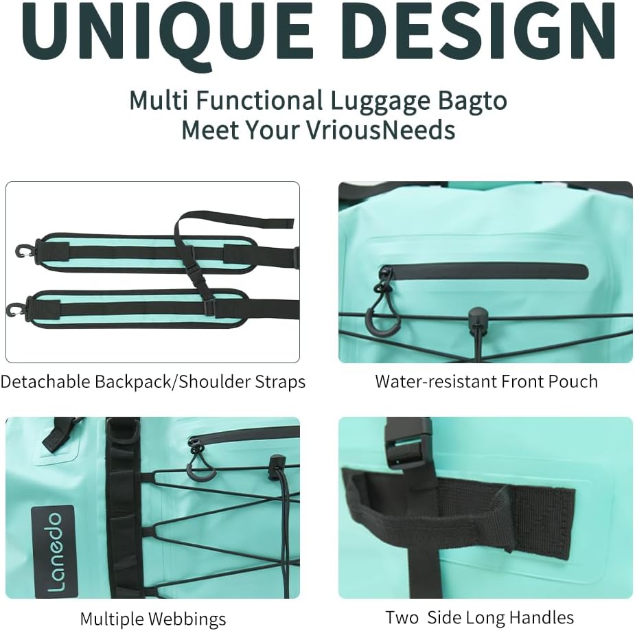 80L Dry Bag Large Waterproof Bag Roll-Top Heavy Duty Fishing Duffel Bag with Durable Straps & Handles for Kayaking Paddle boarding Boating Rafting Fishing