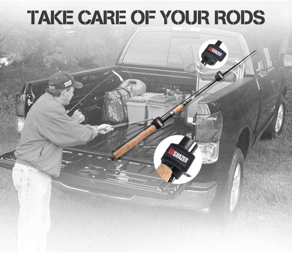 Fishing Rods Belt Stretchy Straps Tackle Ties Cable Holders Fit for Casting Rods, Spinning and Fly (5 Color, 10 pcs)