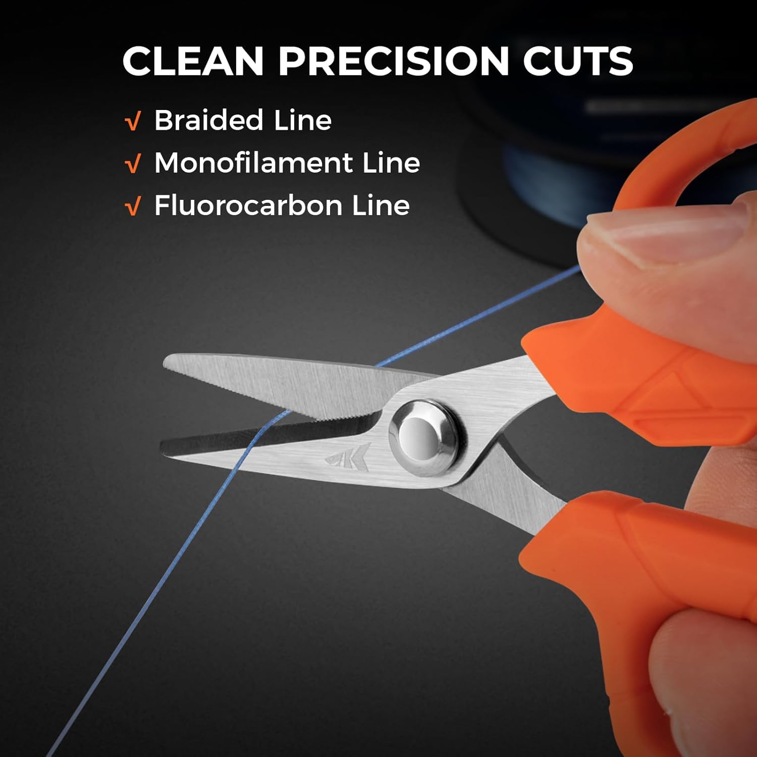 KastKing Paradox 4.5-Inch Fishing Scissors, Stainless Steel Precision Fishing Line Cutters With Non-Slip Grip, Protective Sheath, and Neck Lanyard, Small Scissors for Braided Fishing Line