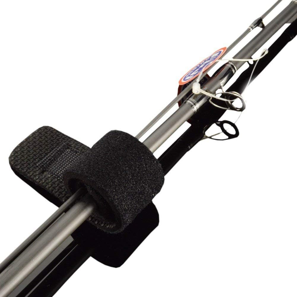 Fishing Rods Belt Stretchy Straps Tackle Ties Cable Holders Fit for Casting Rods, Spinning and Fly (5 Color, 10 pcs)