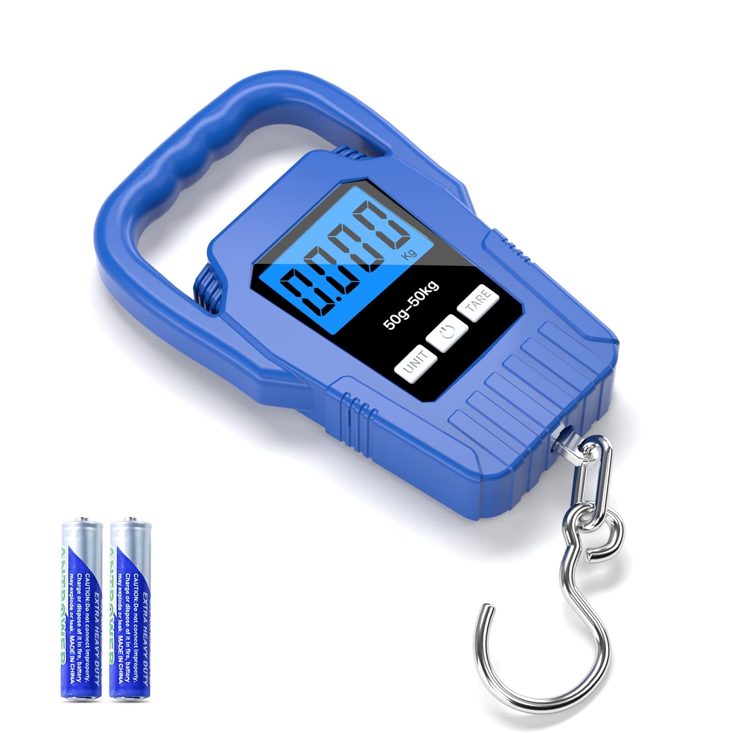 Digital Fish Scale Hanging Scale Fishing Scale, SKEAP 110lb/50kg Luggage Scale,Fish Weighing Scale, Upgrade Large Handle & Backlit LCD Display, Black,Fishing Gifts for Men,Black