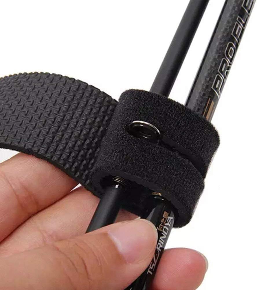 Fishing Rods Belt Stretchy Straps Tackle Ties Cable Holders Fit for Casting Rods, Spinning and Fly (5 Color, 10 pcs)