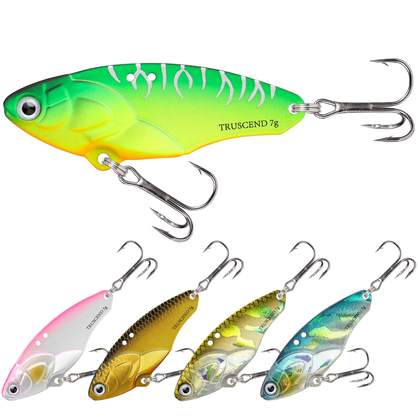 TRUSCEND Swimming or Jigging Fishing Spinners with Two-Way Spinning Spoons System, Rooster Tail Fishing Lures with Flash Copper Body & Blade, Freshwater and Saltwater Blade Bait for Bass Walleye Trout